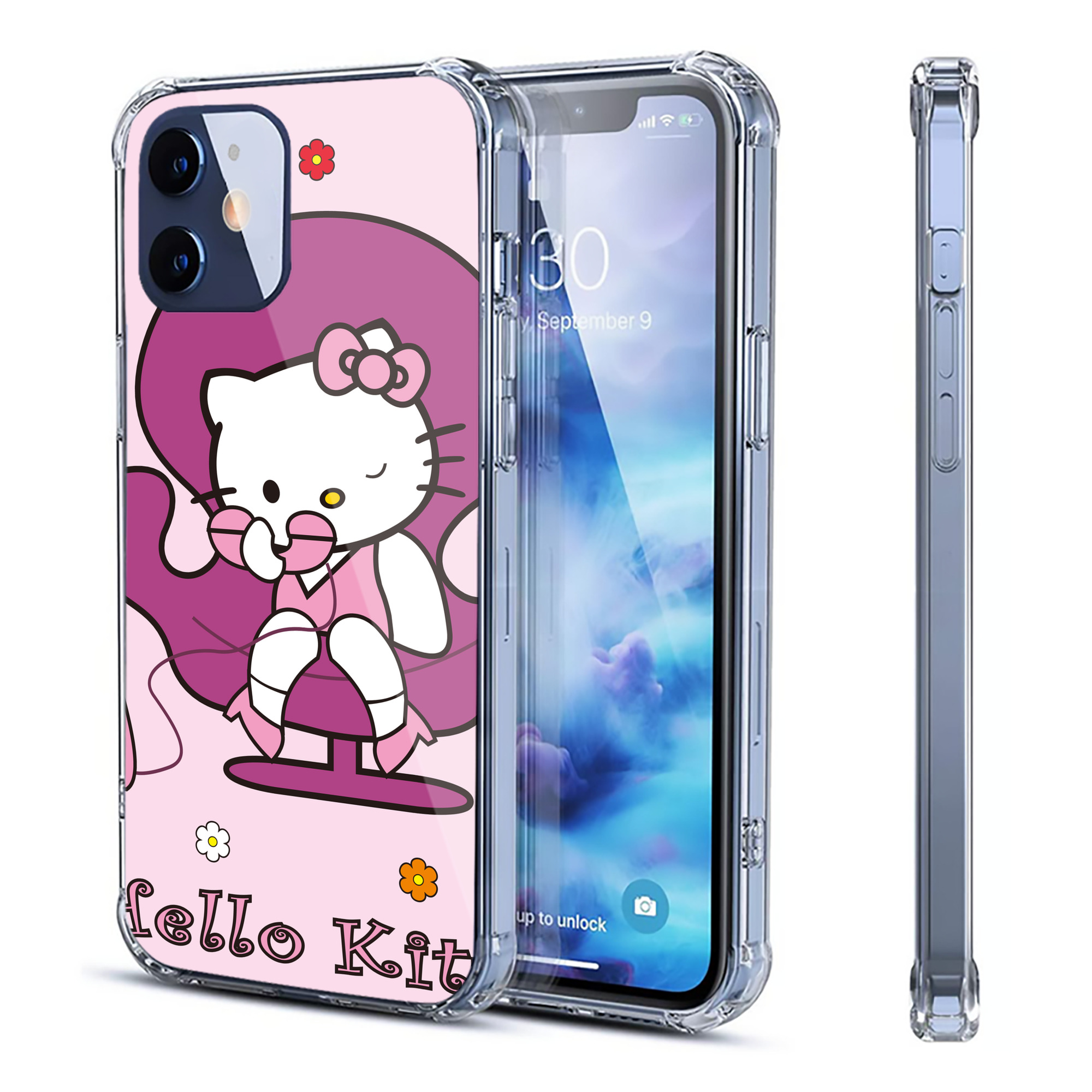 （画像用） Hello Kitty ハローキティ 【iPhone 12シリーズ対応】透明スマホケース（クリアソフトケース）